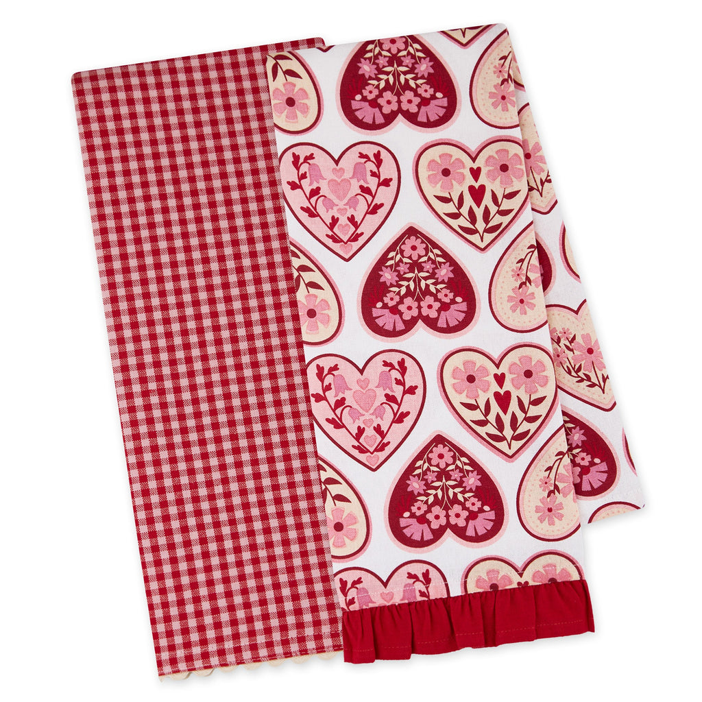 Heritage Hearts Dishtowel Set of 2