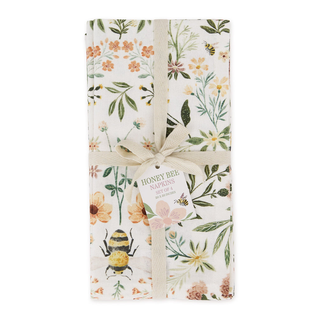 Honey Bee Meadow Print Napkin Set of 4