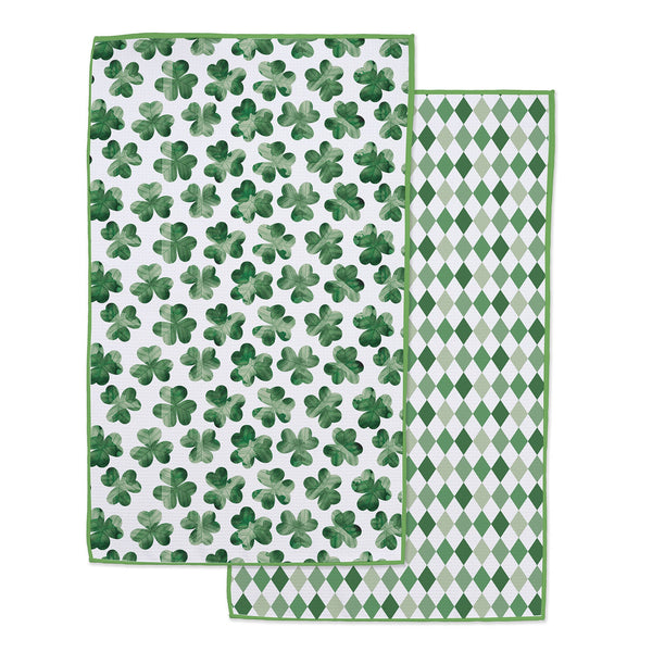 Lucky Shamrock Printed Microfiber Dishtowel