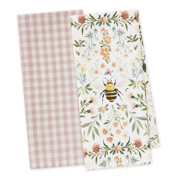 Honey Bee Meadow Dishtowel Set of 2