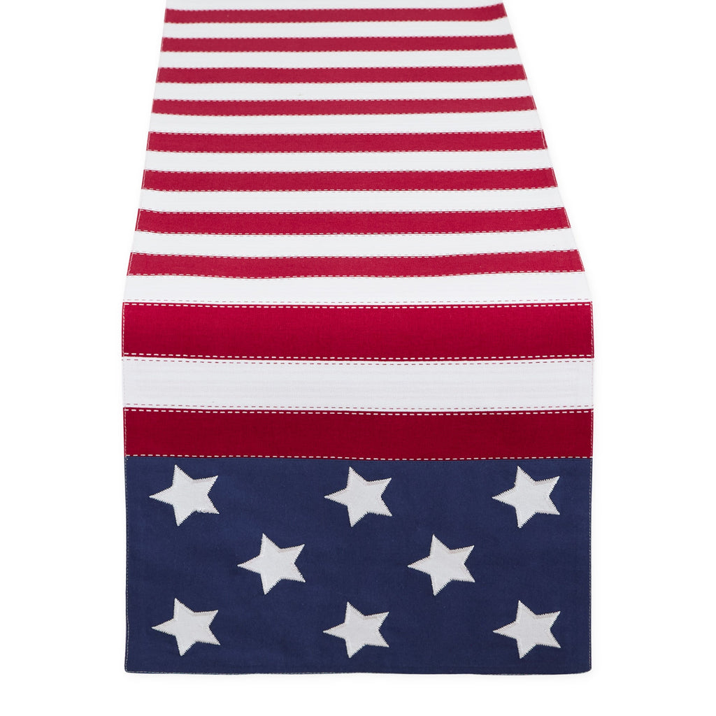 Americana Flag Embellished Table Runner