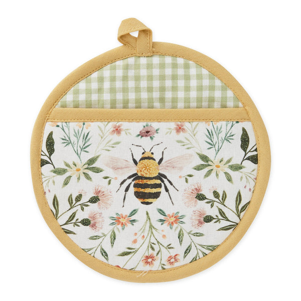 Honey Bee Meadow Printed Potholder