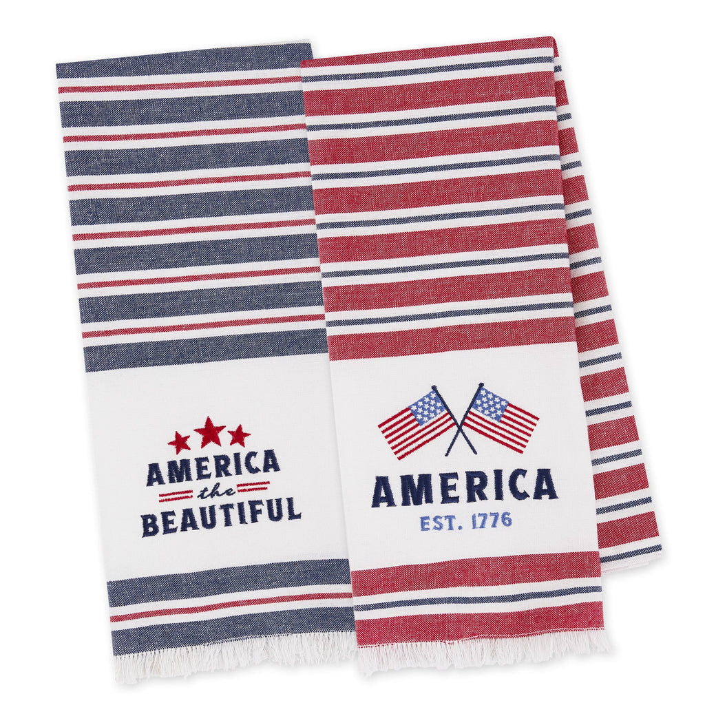 America Stripes Embellished Dishtowels Mi