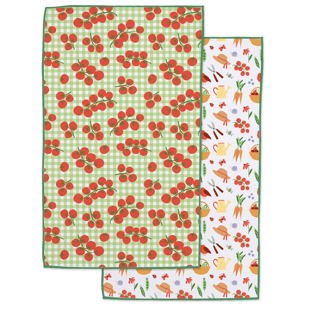 Tomato Garden Printed Microfiber Dishtowel