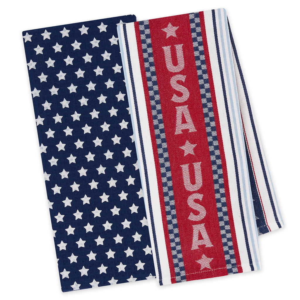 USA Stars & Stripes Dishtowel Set of 2