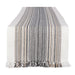 Black Striped Fringe Ribbed Table Runner 14X108