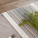 Black Striped Fringe Ribbed Table Runner 14X108