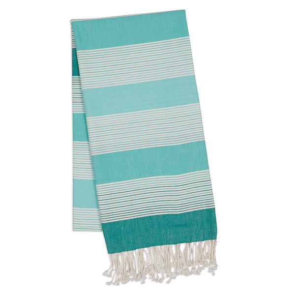 Aqua Stripe Fouta Towel/Throw - DII Design Imports