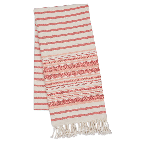 Red Gelato Stripe Fouta Towel/Throw - DII Design Imports