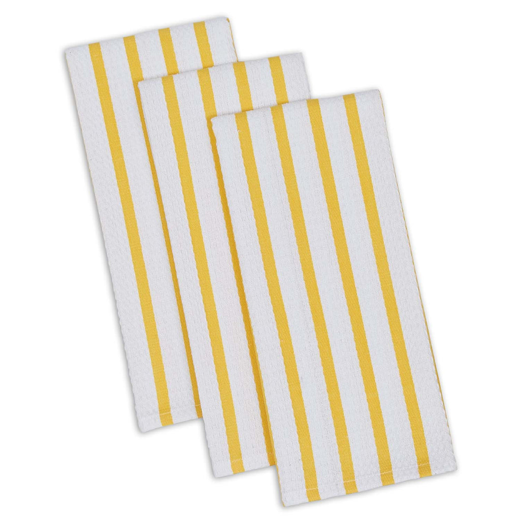 Daffodil Stripe Heavyweight Dishtowel Set of 3 - DII Design Imports