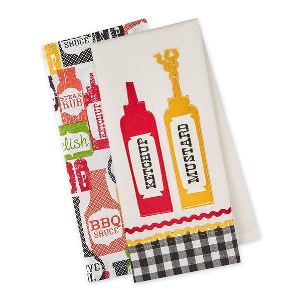 Ketchup & Mustard Dishtowel Set of 2