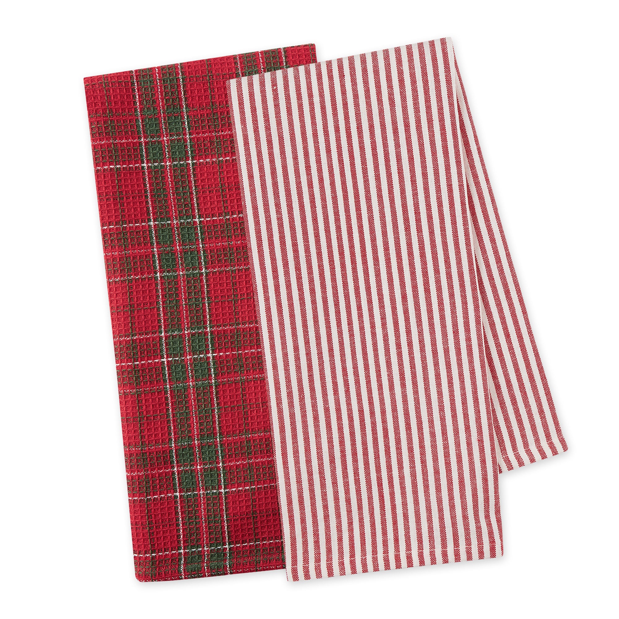 Design Imports 3-pack Assorted Mixed Check Kitchen Towels - 9327236