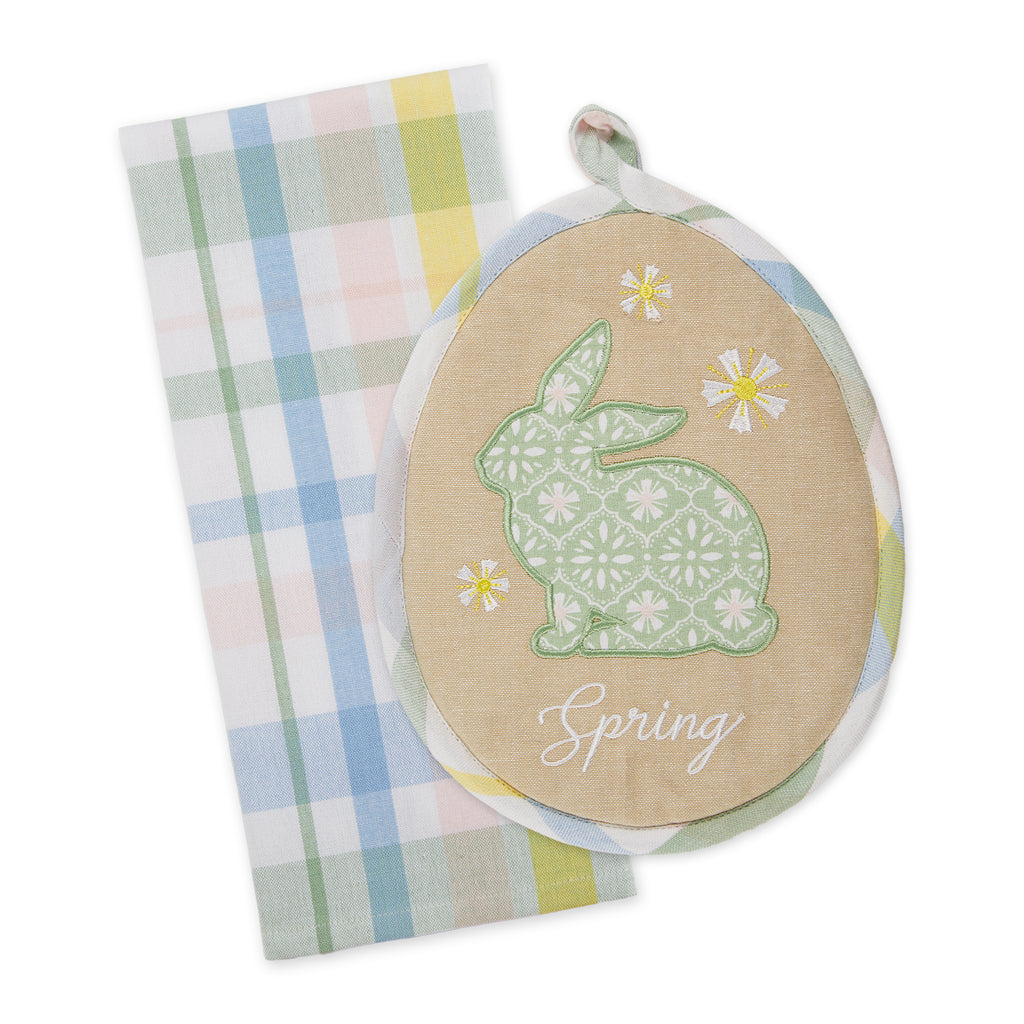 Garden Bunny Potholder Gift Set