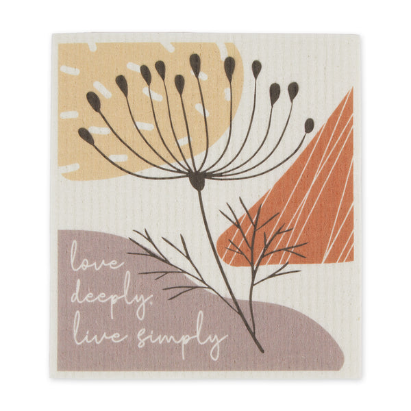 Love Deeply, Live Simply Swedish Dishcloth