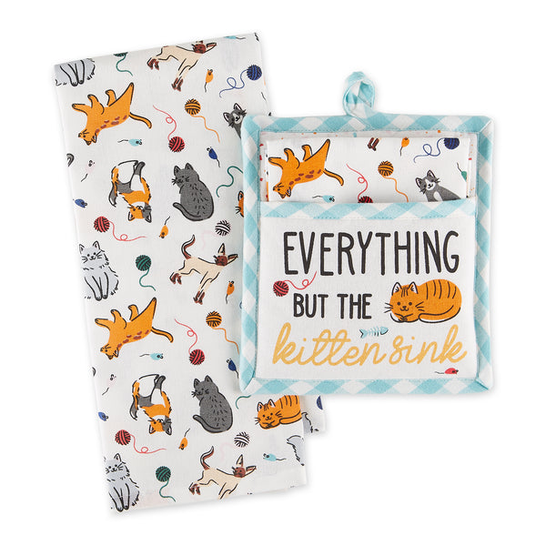 Everything but the Kitten Sink Potholder Gift Set