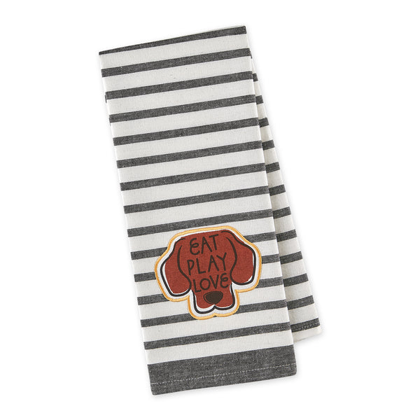 Eat Play Love Embellished Dishtowel