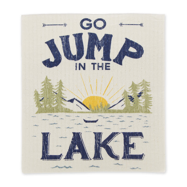 Jump in the Lake Swedish Dishcloth