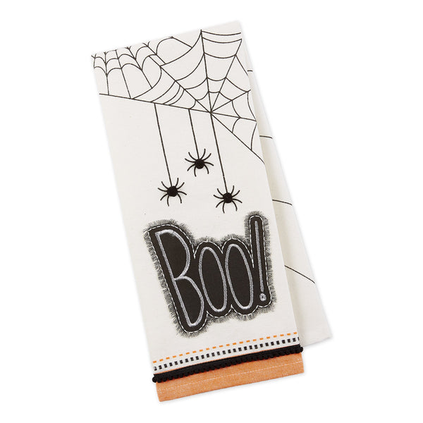 Boo! Spiders Embellished Dishtowel