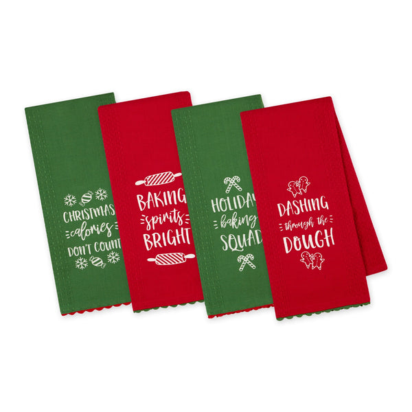 Design Imports Set of 2 Assorted Naughty Nice Kitchen Towels 