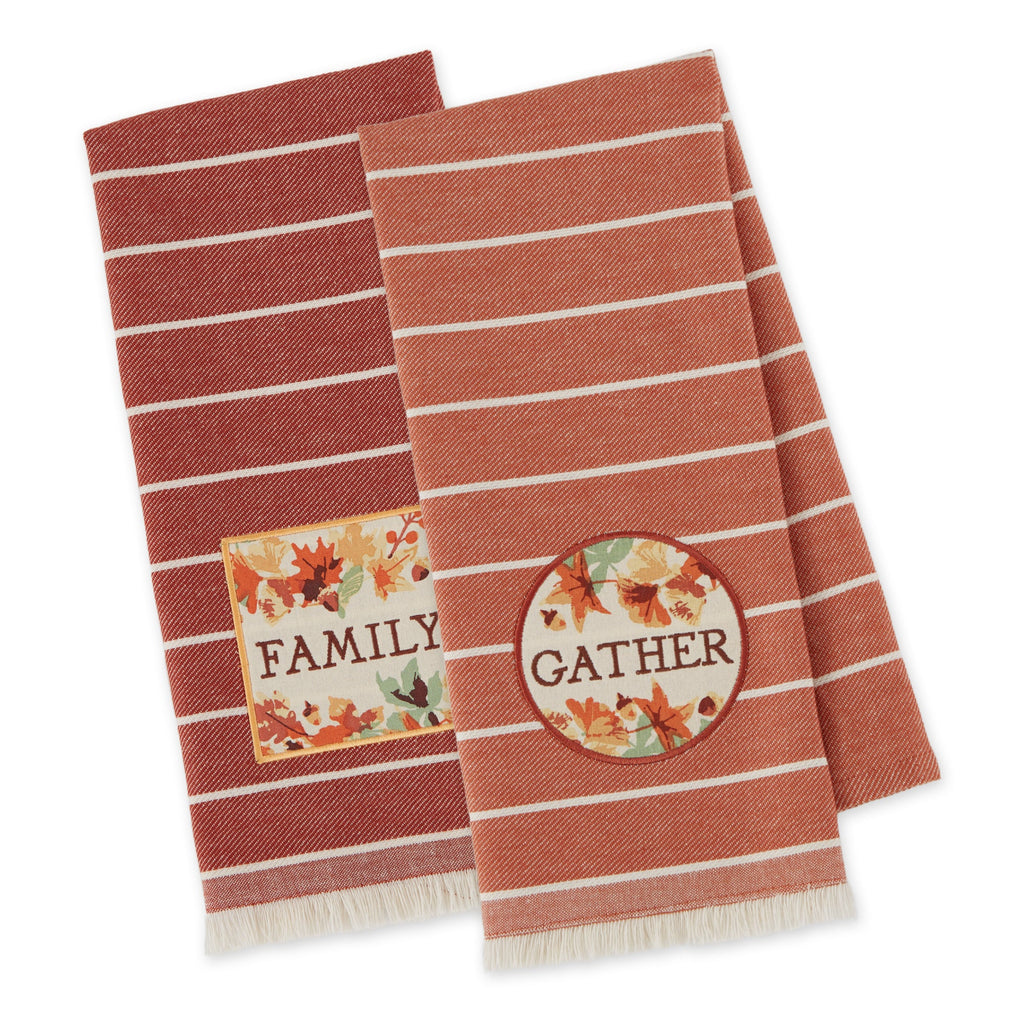 Gather Family  Embellished Dishtowels Mixed Dozen