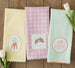 Hoppy Bunny Embellished Dishtowel