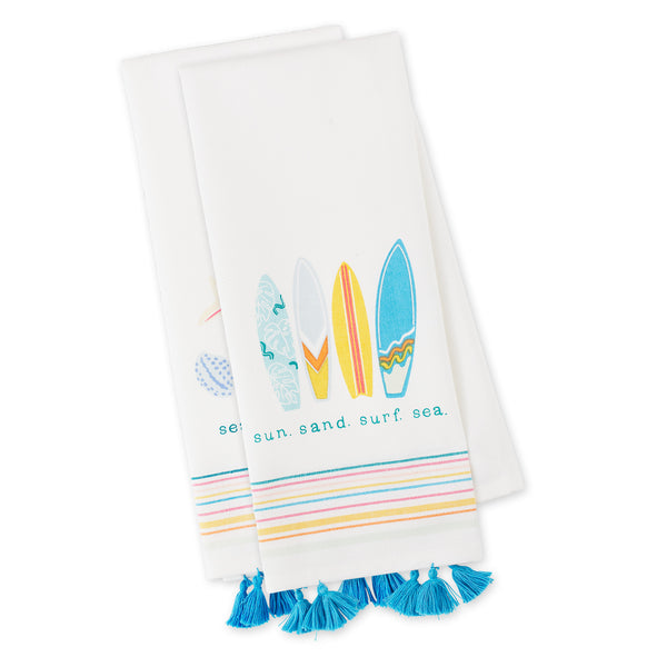 Surf & Sea Embellished Dishtowels Mixed Dozen