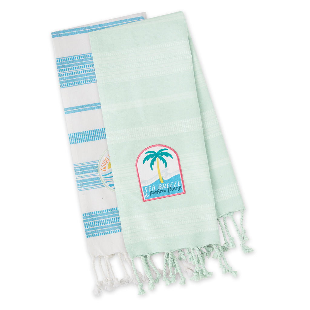 Beach Vibes Embellished Fouta Dishtowels Mixed Dozen