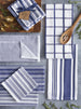 Blue Indigo Satin Twill Stripe Dishtowel