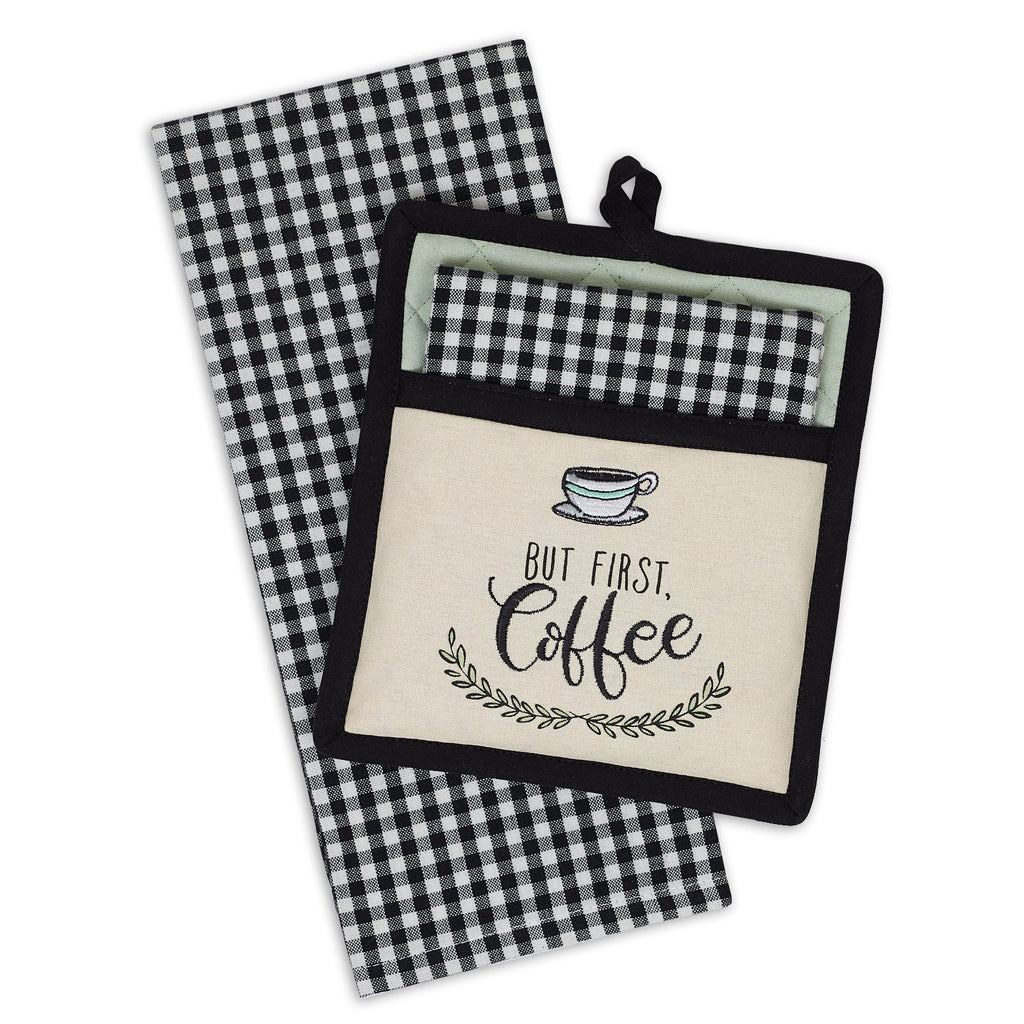 Coffee Time Embroidered Potholder Gift Set - DII Design Imports