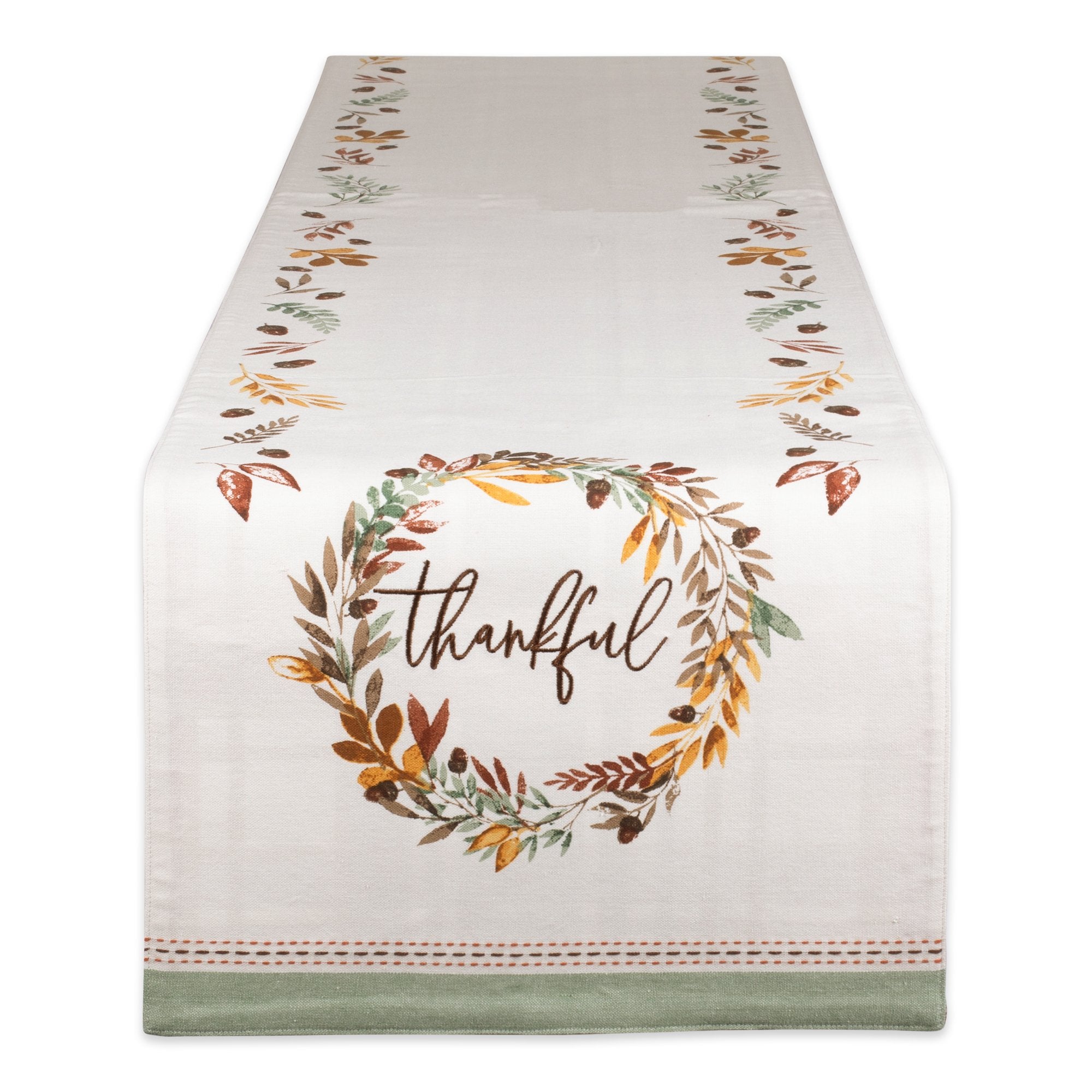 Thankful Autumn Wreath Embellished Table Runner – DII Design Imports
