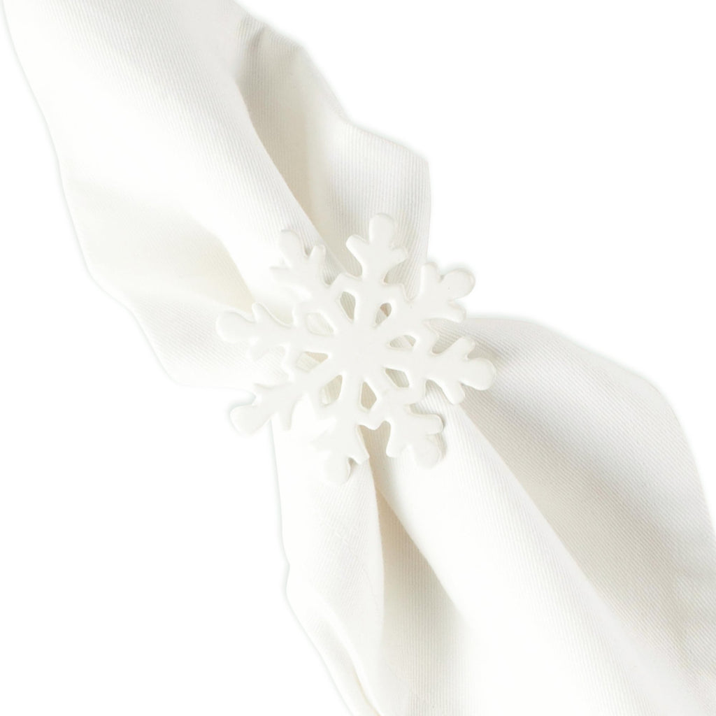White Snowflake Napkin Ring