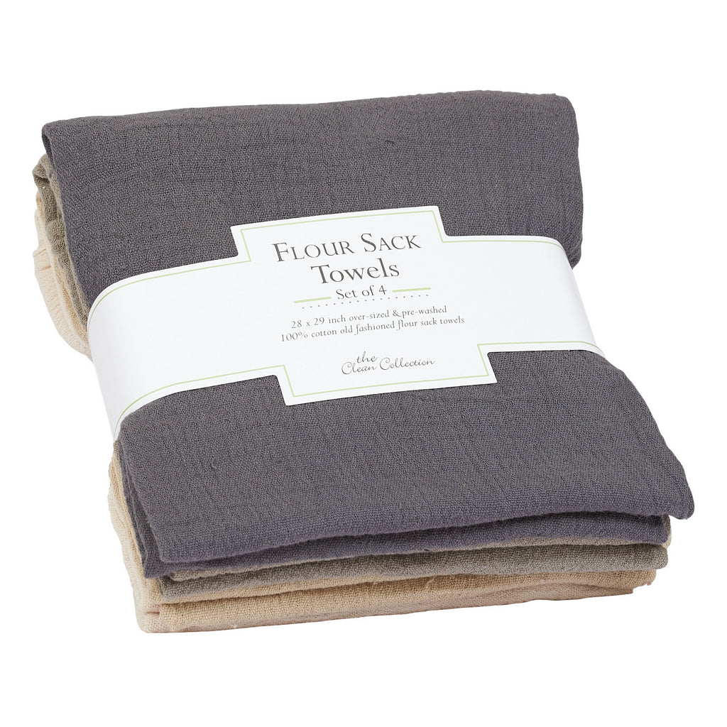 Neutral Flour Sack Towels Set of 4 - DII Design Imports