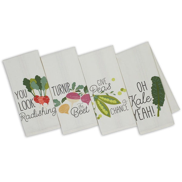 Punny Veggies Printed Dishtowels - DII Design Imports