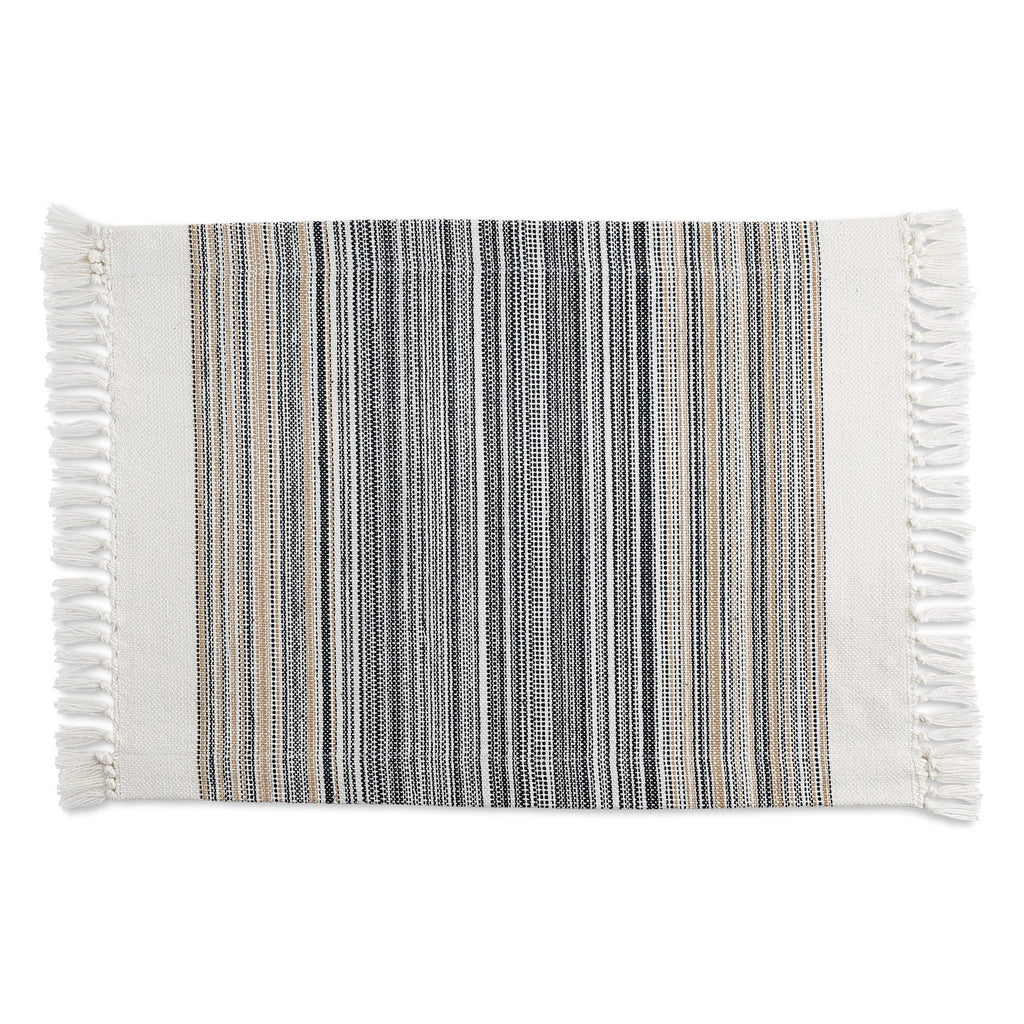 Black Striped Fringe Placemat - DII Design Imports