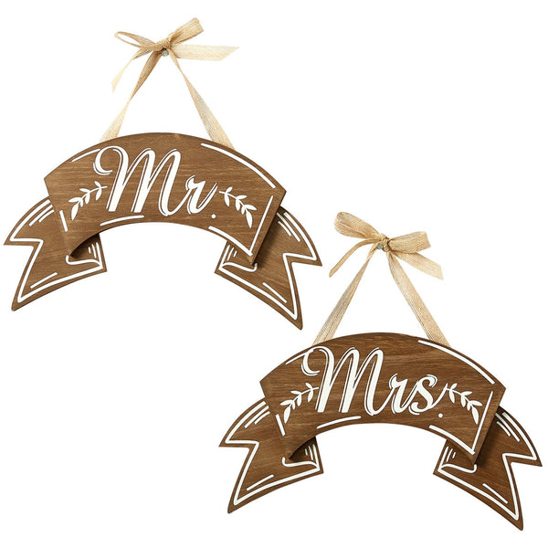 Mr. & Mrs. Wood Banner Set of Signs - DII Design Imports