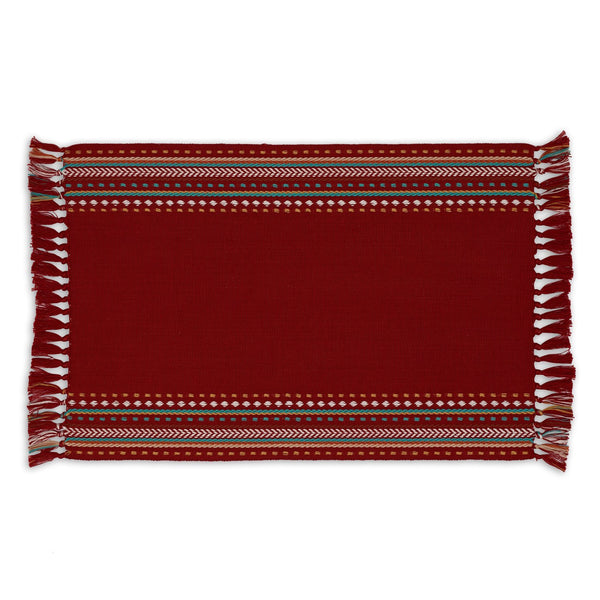 Red Chipotle Hacienda Stripe Fringed Placemat - DII Design Imports