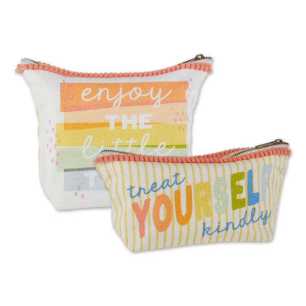Enjoy The Little Things Printed Pouch Set Of 2