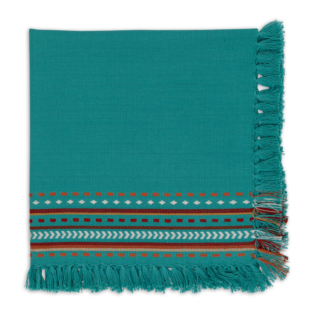 Agate Blue Hacienda Fringe Napkin