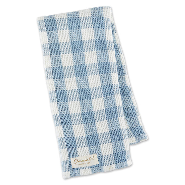 Set of 5 Assorted Stonewash Blue & White Everyday Dish Towel, 28