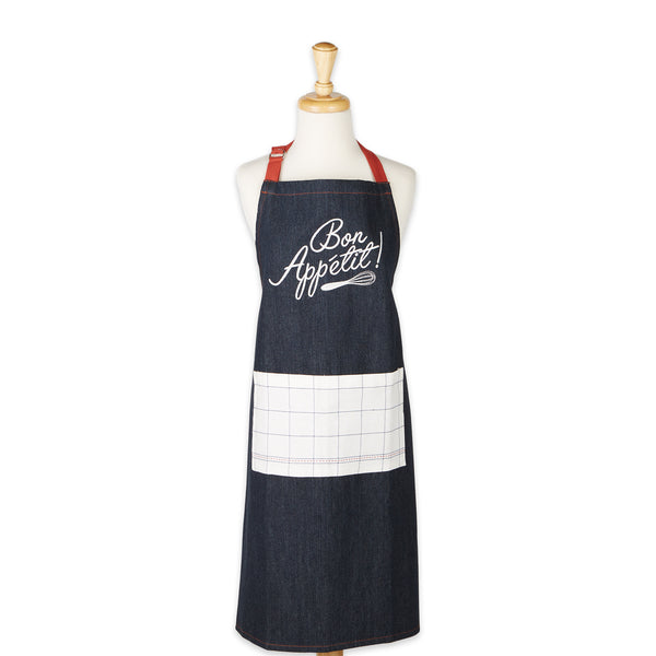 Bon Appetit Denim Embroidered Apron