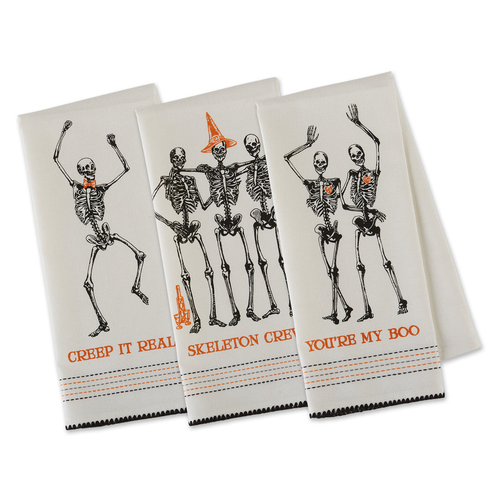 Skeletons Printed Dishtowels Mixed Dozen