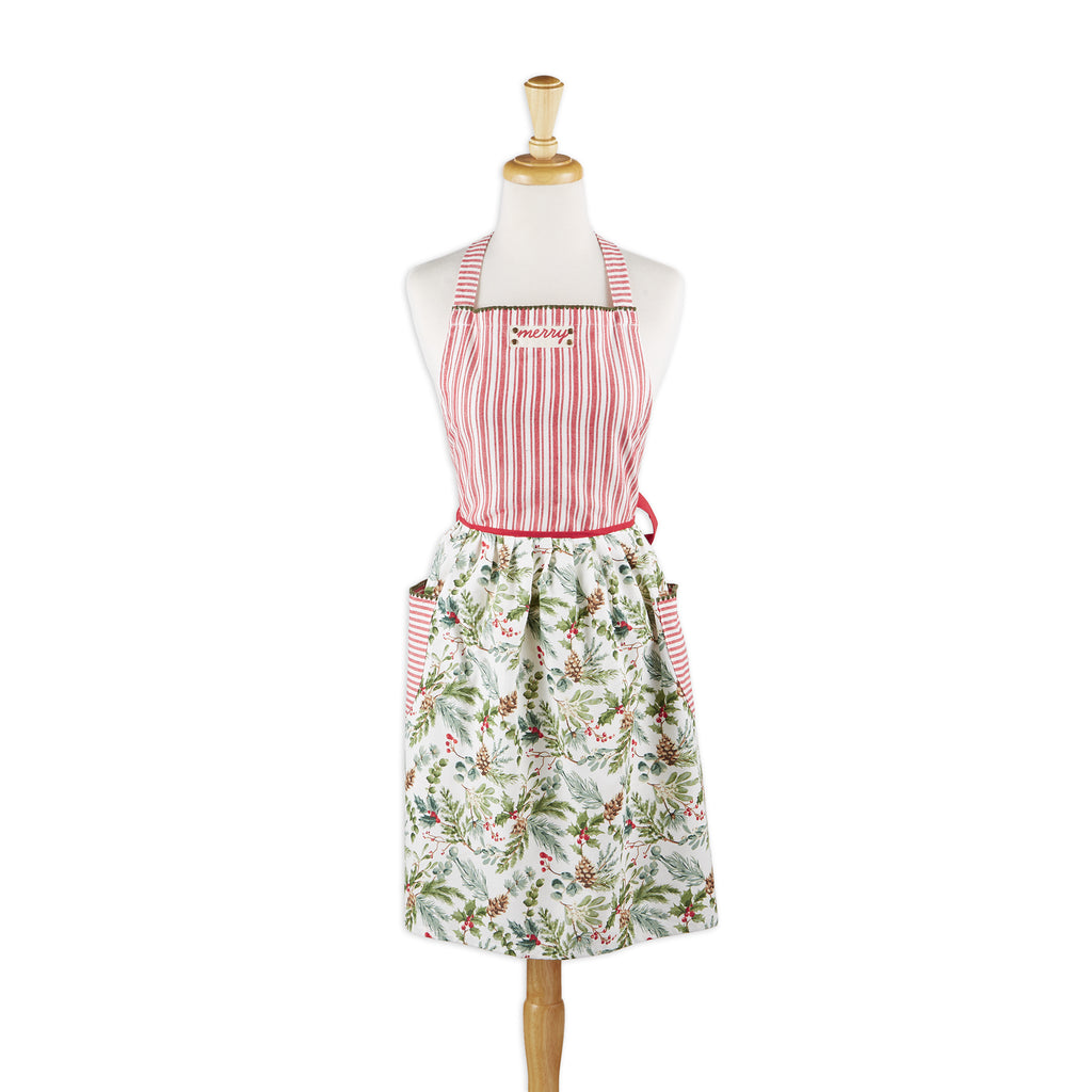 Merry Holiday Sprigs Printed Apron