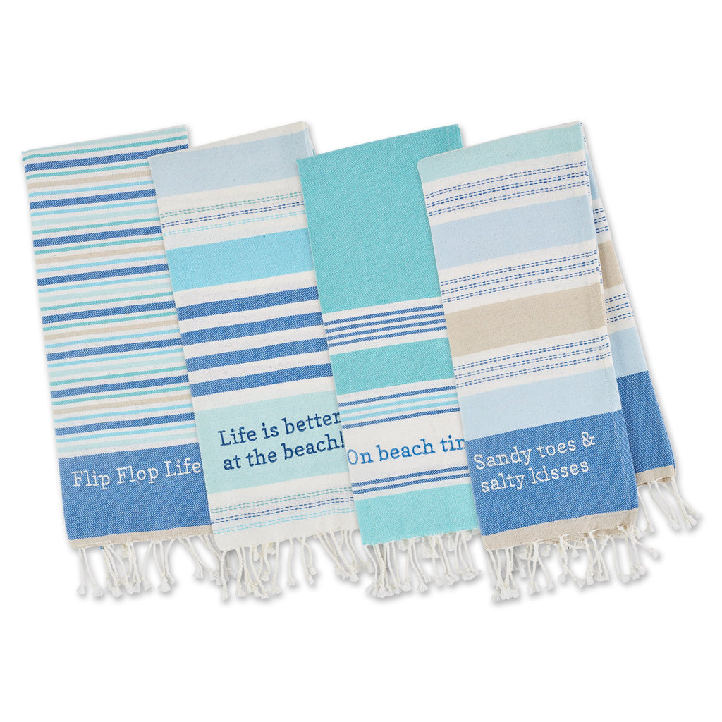 BEACH HOUSE VIBES EMBELLISHED DISHTOWELS MIXED DOZEN