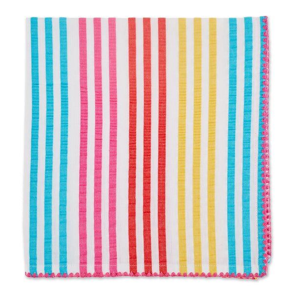 HAPPY SEERSUCKER STRIPE EMBELLISHED NAPKIN