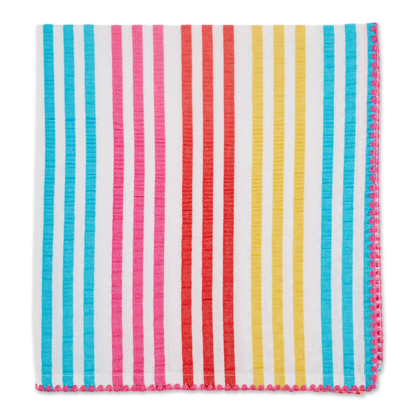 HAPPY SEERSUCKER STRIPE EMBELLISHED NAPKIN