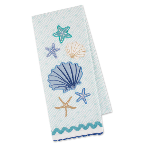 Seashells Embellished Dishtowel