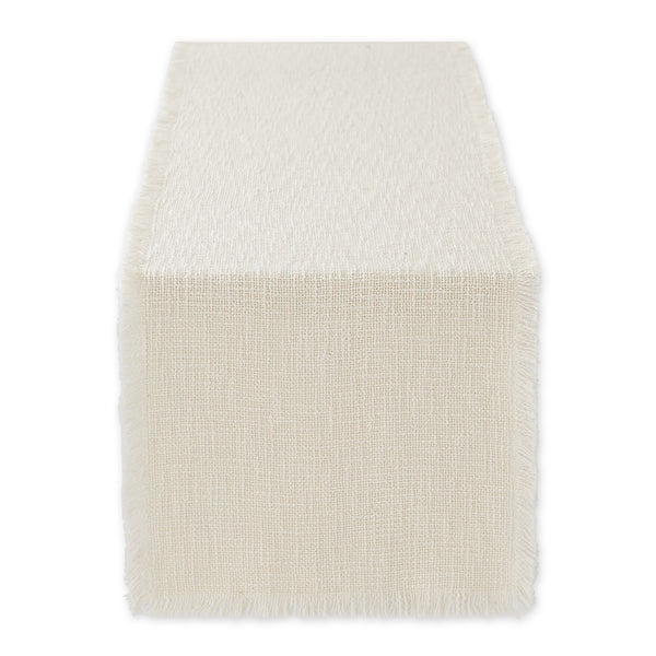 Cream Sugar Basket Fringe Table Runner