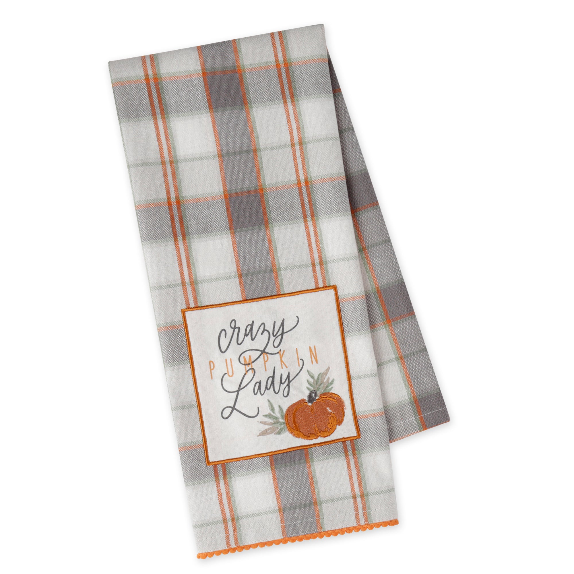 Plaid Pumpkin Personalized Flour Sack Towel