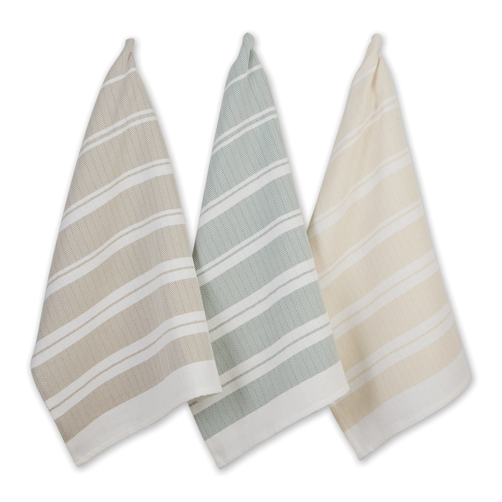 Boardwalk Herringbone Stripe Dishtowel Set of 3