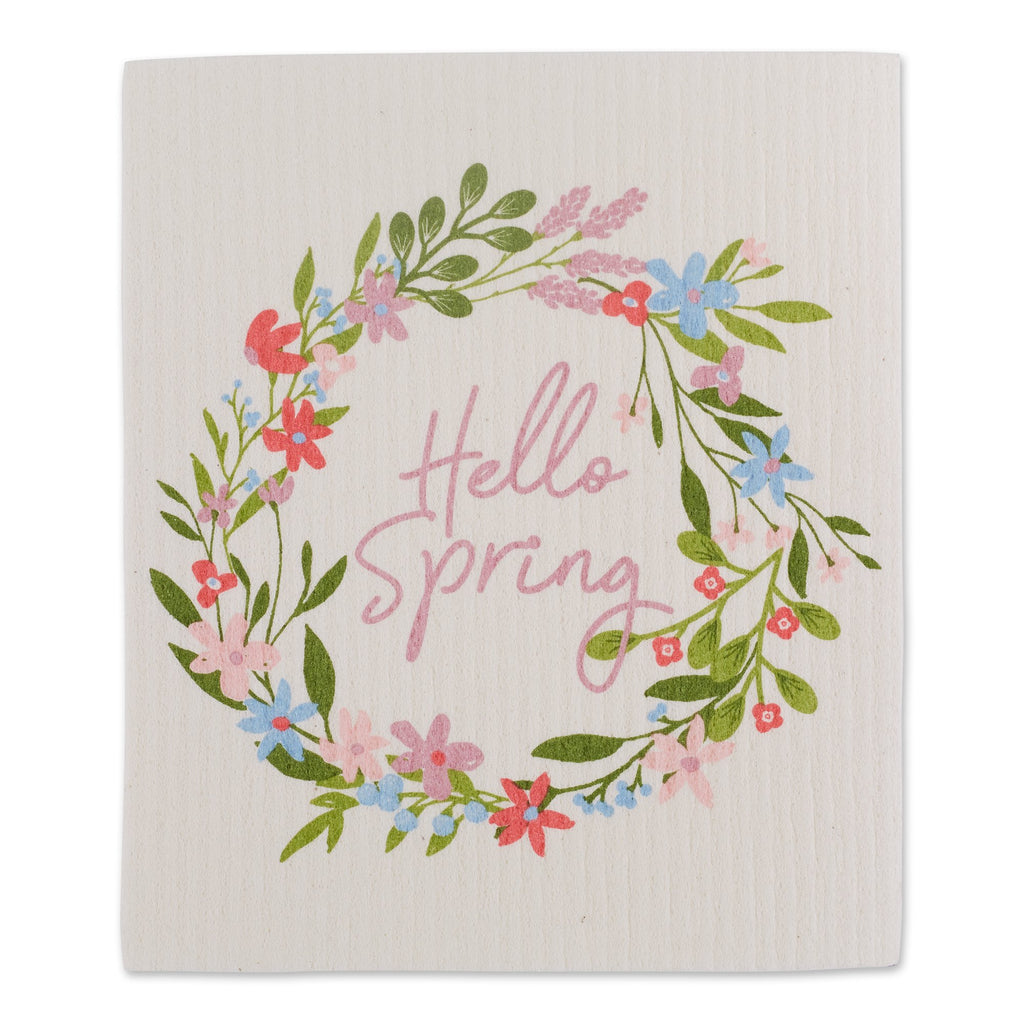 HELLO SPRING SWEDISH DISHCLOTH